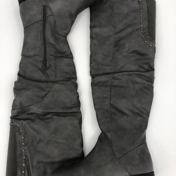 Bucco Gray Leather Heeled Boots | Versatile All-Season Wear - Picture 6 of 7